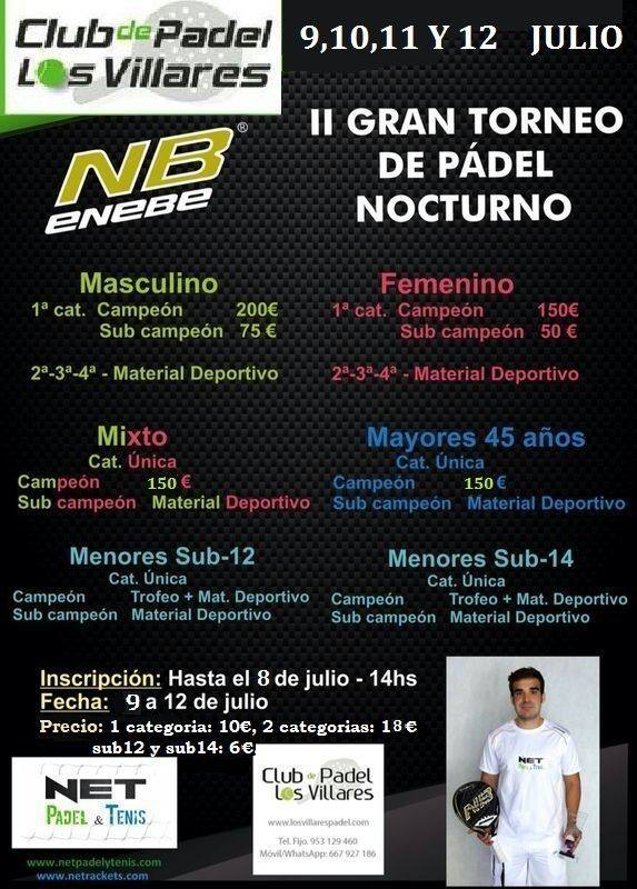 Cuadros y Horarios del Torneo Nocturno